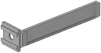Vue 3D du porte-étiquette EM_PE_DH_H1_1x80mm