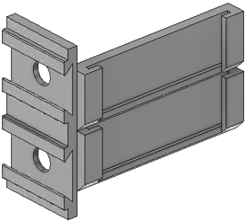 Vue 3D du porte-étiquette EM_PE_DH_H2_2x40mm
