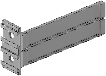 Vue 3D du porte-étiquette EM_PE_DH_H2_2x80mm