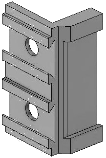 Vue 3D du porte-étiquette EM_PE_DV_H2_1x36mm