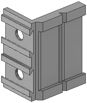 Vue 3D du porte-étiquette EM_PE_DV_H2_2x36mm