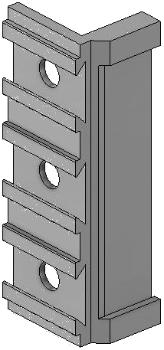 Vue 3D du porte-étiquette EM_PE_DV_H3_1x56.75mm