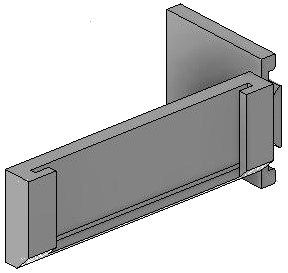 Vue 3D du porte-étiquette EM_PE_GH_H1_1x40mm