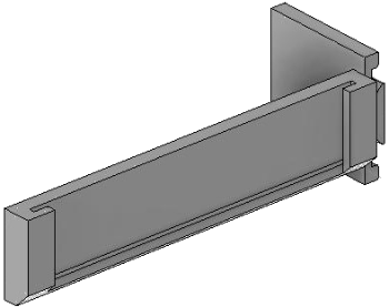 Vue 3D du porte-étiquette EM_PE_GH_H1_1x60mm
