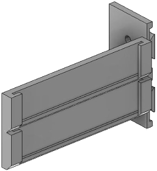Vue 3D du porte-étiquette EM_PE_GH_H2_2x60mm