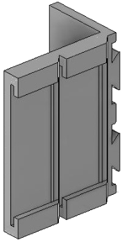 Vue 3D du porte-étiquette EM_PE_GV_H2_2x36mm