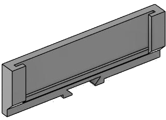 Vue 3D du porte-étiquette EM_PE_HH_L1_1x51mm