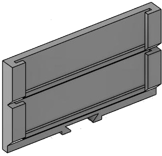 Vue 3D du porte-étiquette EM_PE_HH_L1_2x51mm