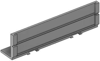 Vue 3D du porte-étiquette EM_PE_HH_L2_2x107.5mm