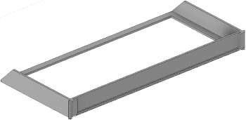 Vue 3D du porte-étiquette PE_T_H1L3_1x158mm