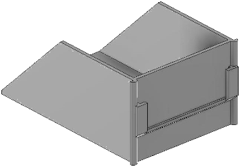 Vue 3D du porte-étiquette PE_T_H2L1_1x45mm
