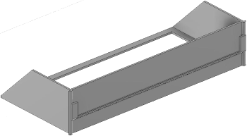 Vue 3D du porte-étiquette PE_T_H2L3_1x158mm
