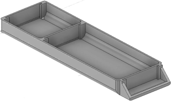 Vue 3D du tirroir T_P15_H1L1_D2.2_PE
