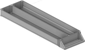 Vue 3D du tirroir T_P15_H1L1_D2.4_PE