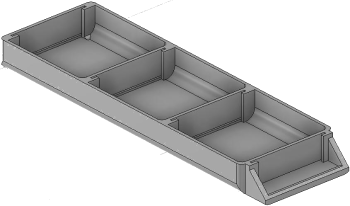 Vue 3D du tirroir T_P15_H1L1_D3_PE