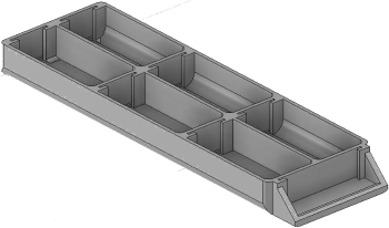Vue 3D du tirroir T_P15_H1L1_D6_PE