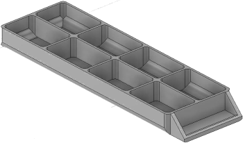Vue 3D du tirroir T_P15_H1L1_D8