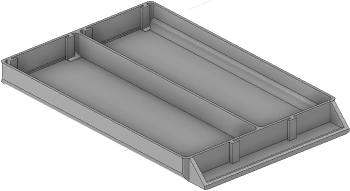 Vue 3D du tirroir T_P15_H1L2_D2.4_PE