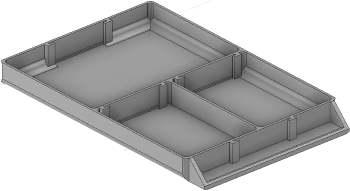 Vue 3D du tirroir T_P15_H1L2_D3.5_PE
