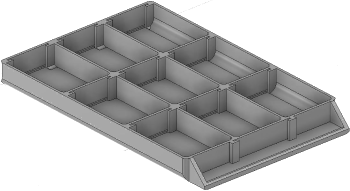 Vue 3D du tirroir T_P15_H1L2_D9_PE