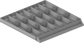 Vue 3D du tirroir T_P15_H1L3_D18