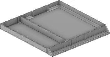 Vue 3D du tirroir T_P15_H1L3_D2.5_PE