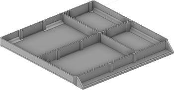 Vue 3D du tirroir T_P15_H1L3_D4.5_PE