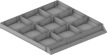 Vue 3D du tirroir T_P15_H1L3_D9_PE