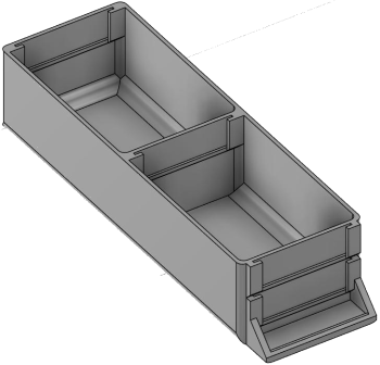 Vue 3D du tirroir T_P15_H2L1_D2.1_PE