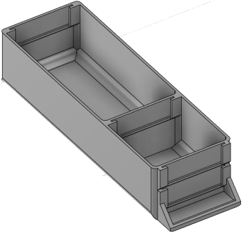 Vue 3D du tirroir T_P15_H2L1_D2.3_PE