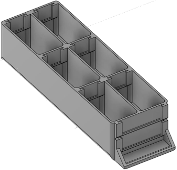 Vue 3D du tirroir T_P15_H2L1_D6_PE