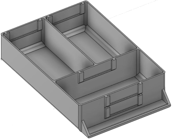 Vue 3D du tirroir T_P15_H2L2_D3.3_PE