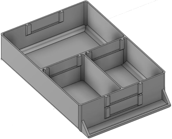 Vue 3D du tirroir T_P15_H2L2_D3.5_PE