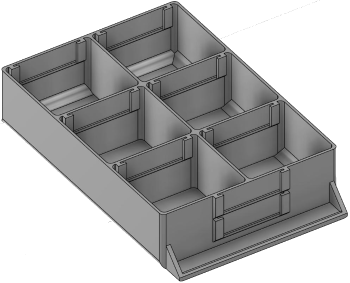 Vue 3D du tirroir T_P15_H2L2_D6.1_PE