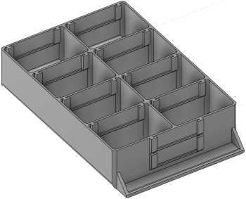 Vue 3D du tirroir T_P15_H2L2_D8.1_PE