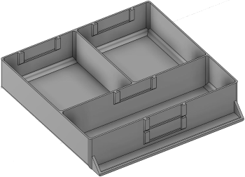 Vue 3D du tirroir T_P15_H2L3_D3.3_PE
