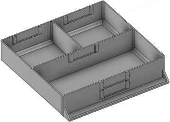 Vue 3D du tirroir T_P15_H2L3_D3.6_PE