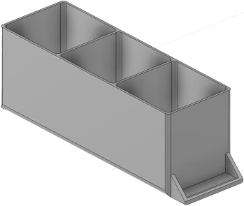 Vue 3D du tirroir T_P15_H3L1_D3