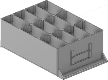 Vue 3D du tirroir T_P15_H3L2_D12.1_PE