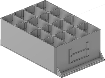 Vue 3D du tirroir T_P15_H3L2_D16_PE