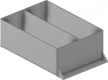 Vue 3D du tirroir T_P15_H3L2_D2.4