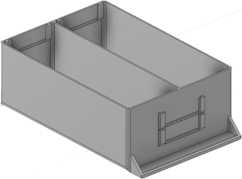 Vue 3D du tirroir T_P15_H3L2_D2.4_PE