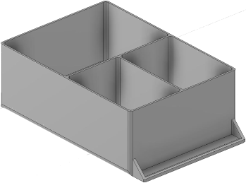 Vue 3D du tirroir T_P15_H3L2_D3.5