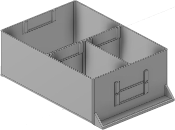 Vue 3D du tirroir T_P15_H3L2_D3.5_PE