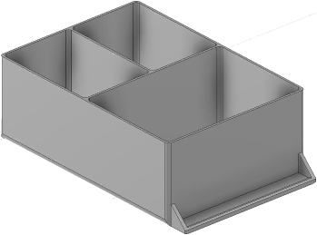 Vue 3D du tirroir T_P15_H3L2_D3.6