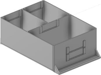 Vue 3D du tirroir T_P15_H3L2_D3.6_PE