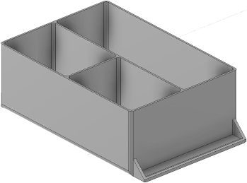 Vue 3D du tirroir T_P15_H3L2_D3.7