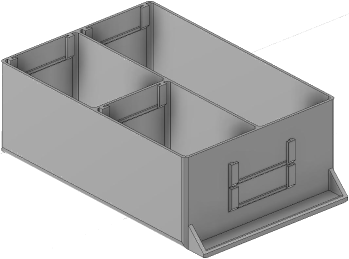 Vue 3D du tirroir T_P15_H3L2_D3.7_PE