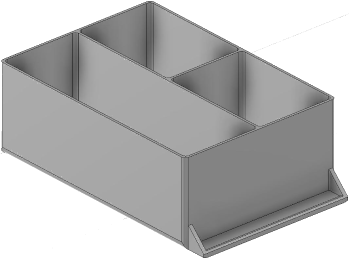 Vue 3D du tirroir T_P15_H3L2_D3.8