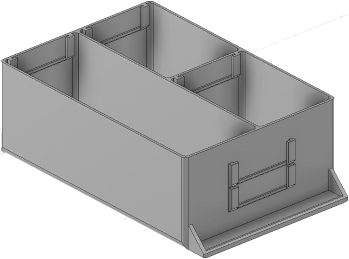 Vue 3D du tirroir T_P15_H3L2_D3.8_PE